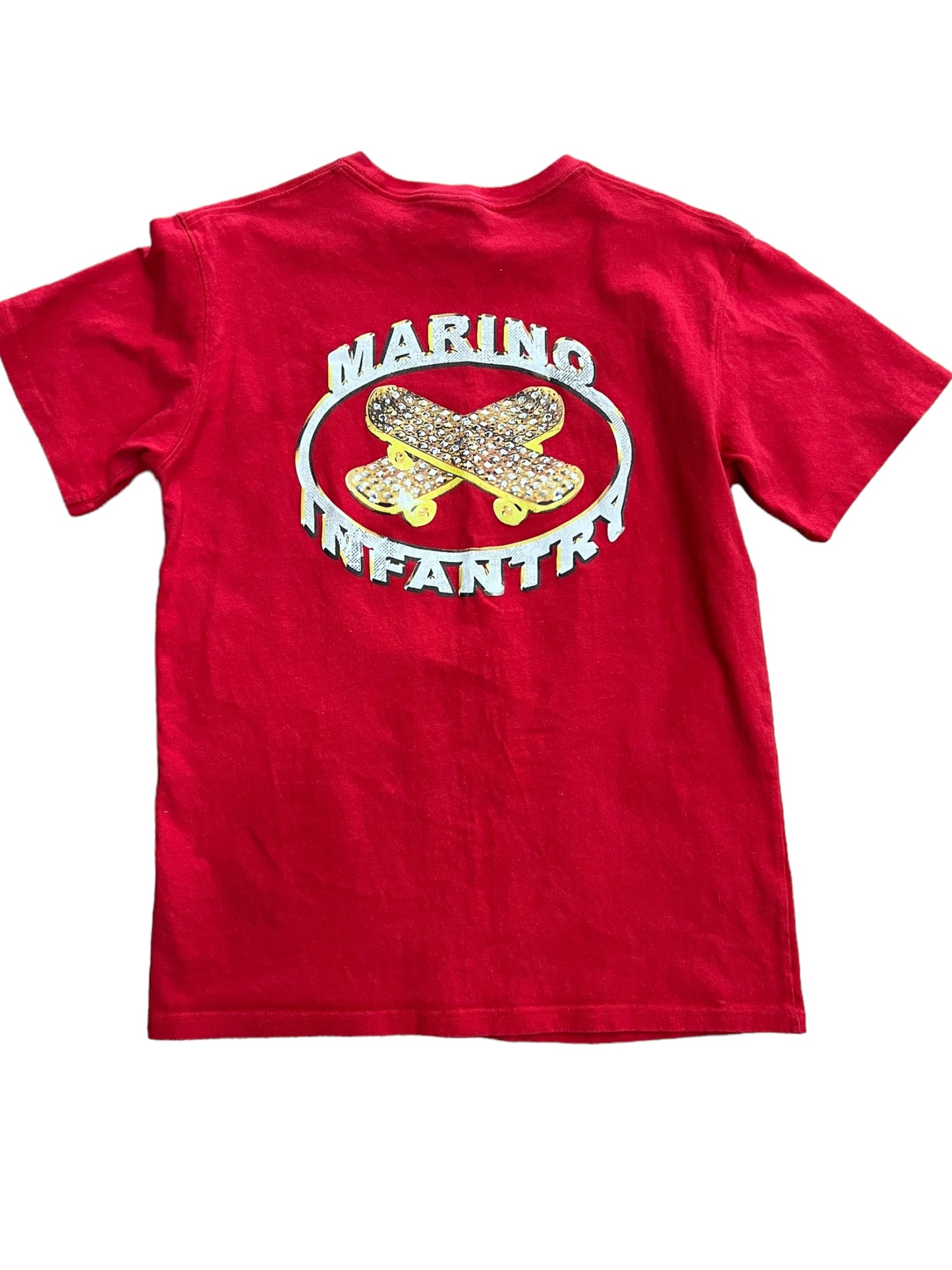 Marino Infantry X Needles pre-owned red tee size 4