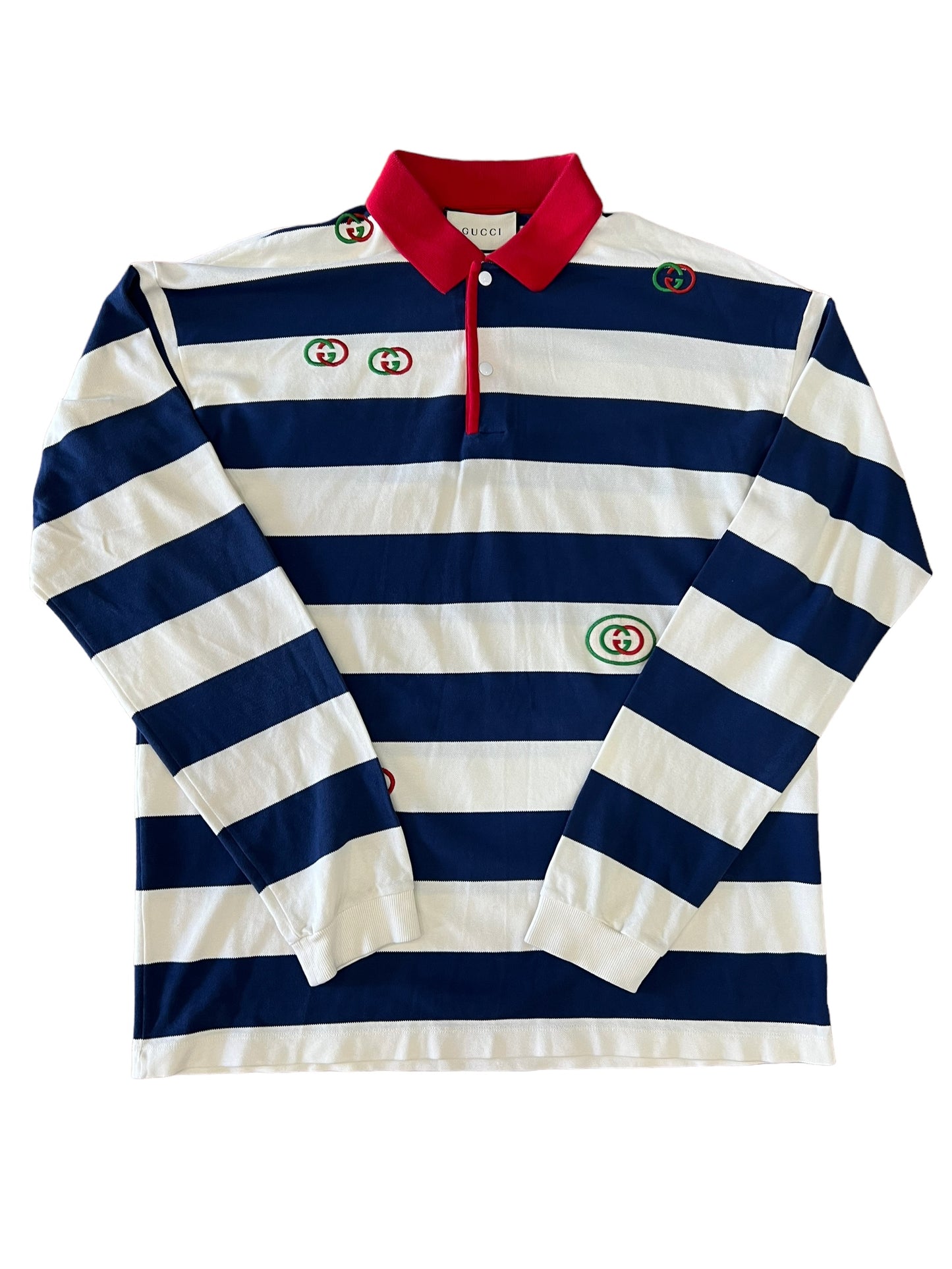 Gucci Long sleeve Striped polo size XL pre-owned