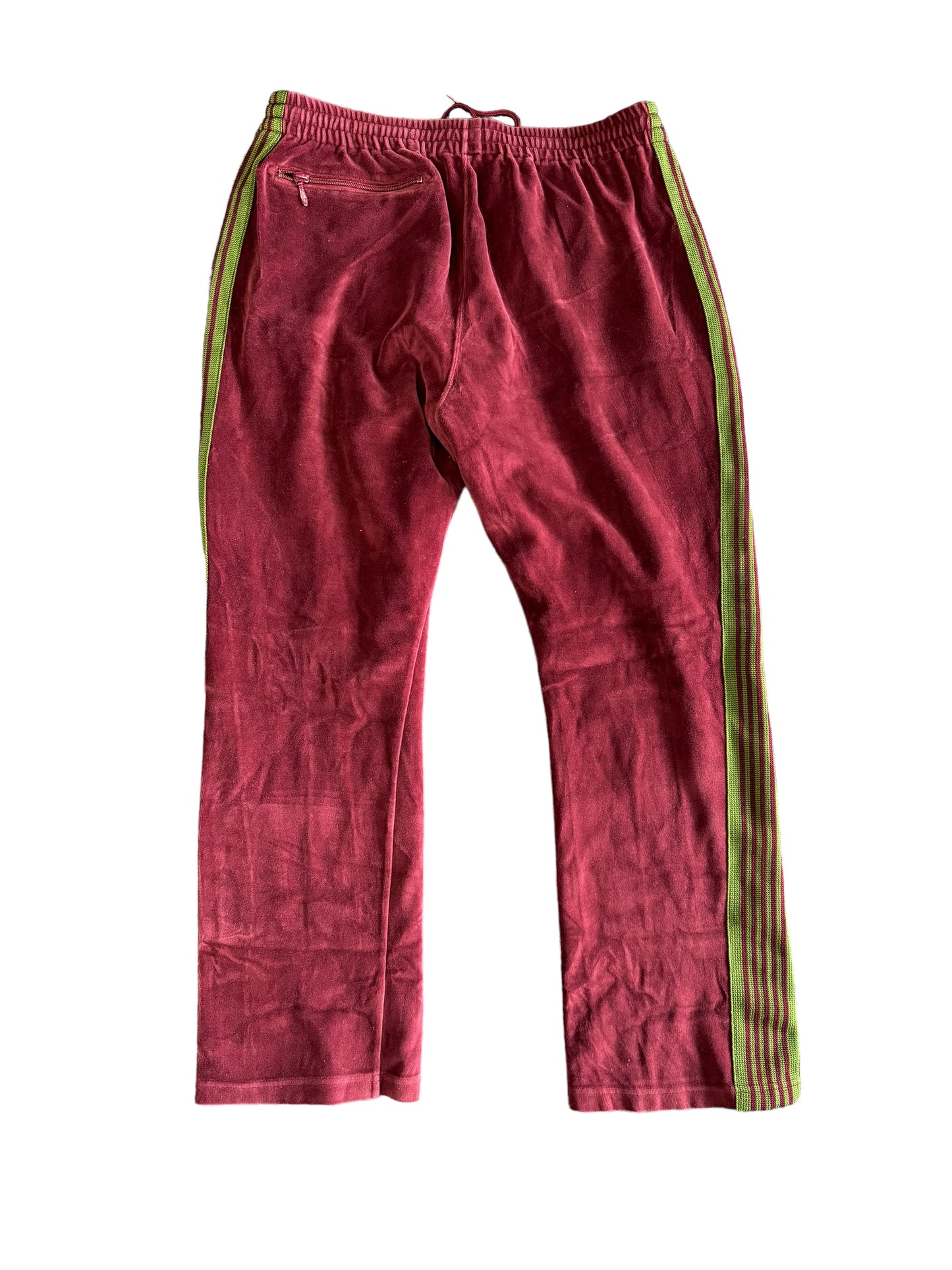 Needles Velour Track pants Burgundy/ Green Size L Pre-Owned
